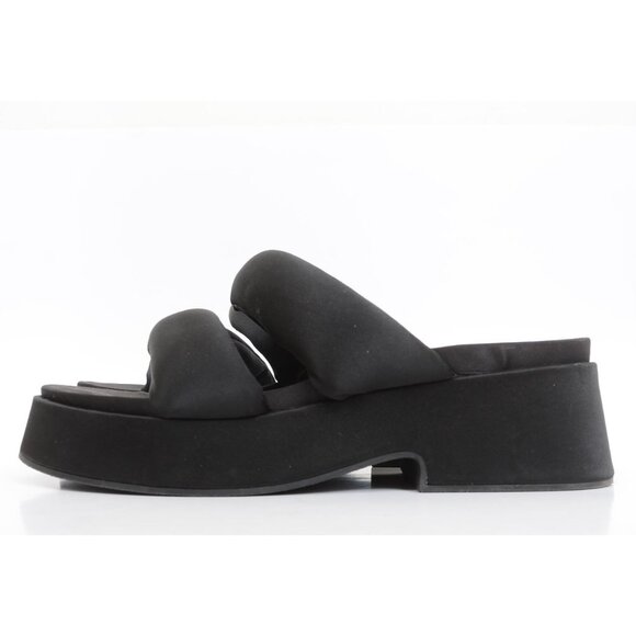 ZARA Padded Strap Flatform Platform Black Satin Open Toe Women's EUR 40 US 9 - Picture 5 of 8